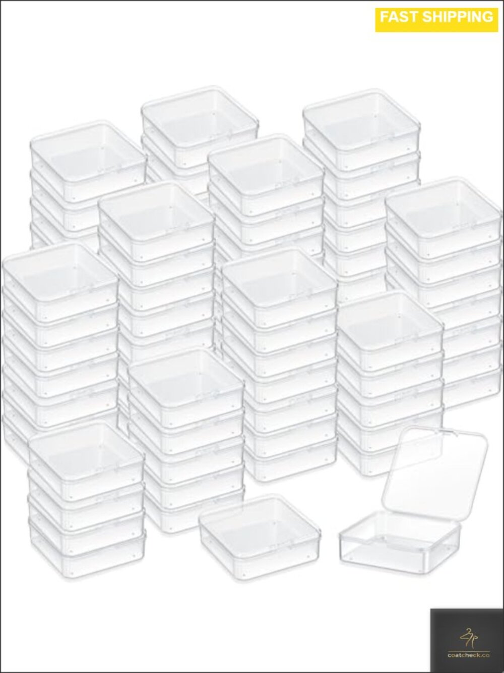 100 Pack Plastic Bead Storage Containers with Lids Clear Organizer Boxes